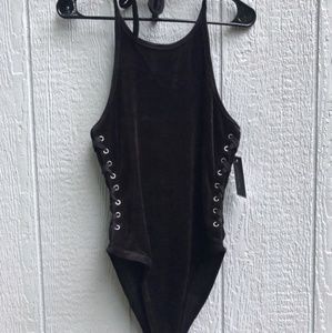 Juicy Couture Track Velour Lace-Up Bodysuit